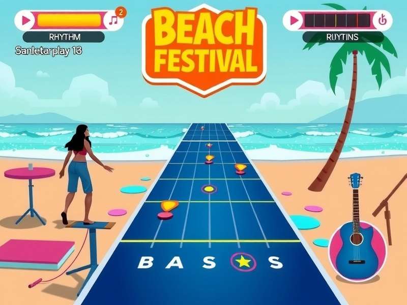 Beach Music Festival interface showing different note types